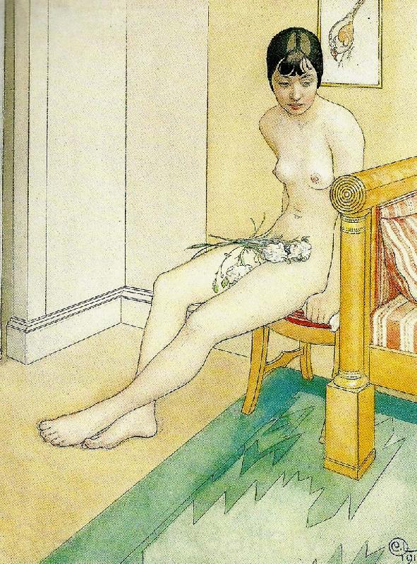Carl Larsson japansk nakenmodell France oil painting art